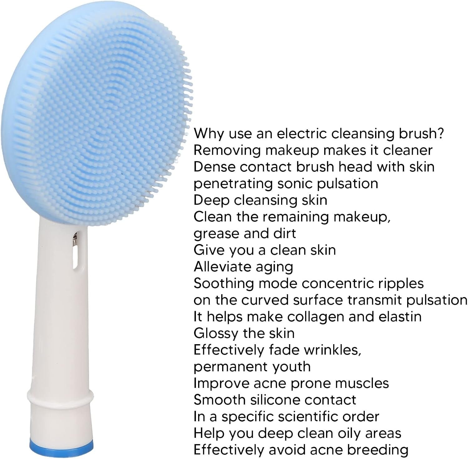 Cleansing Brush Replacement Head, Electric Silicone Face Scrubber Replacement Head for Exfoliating Skin Care