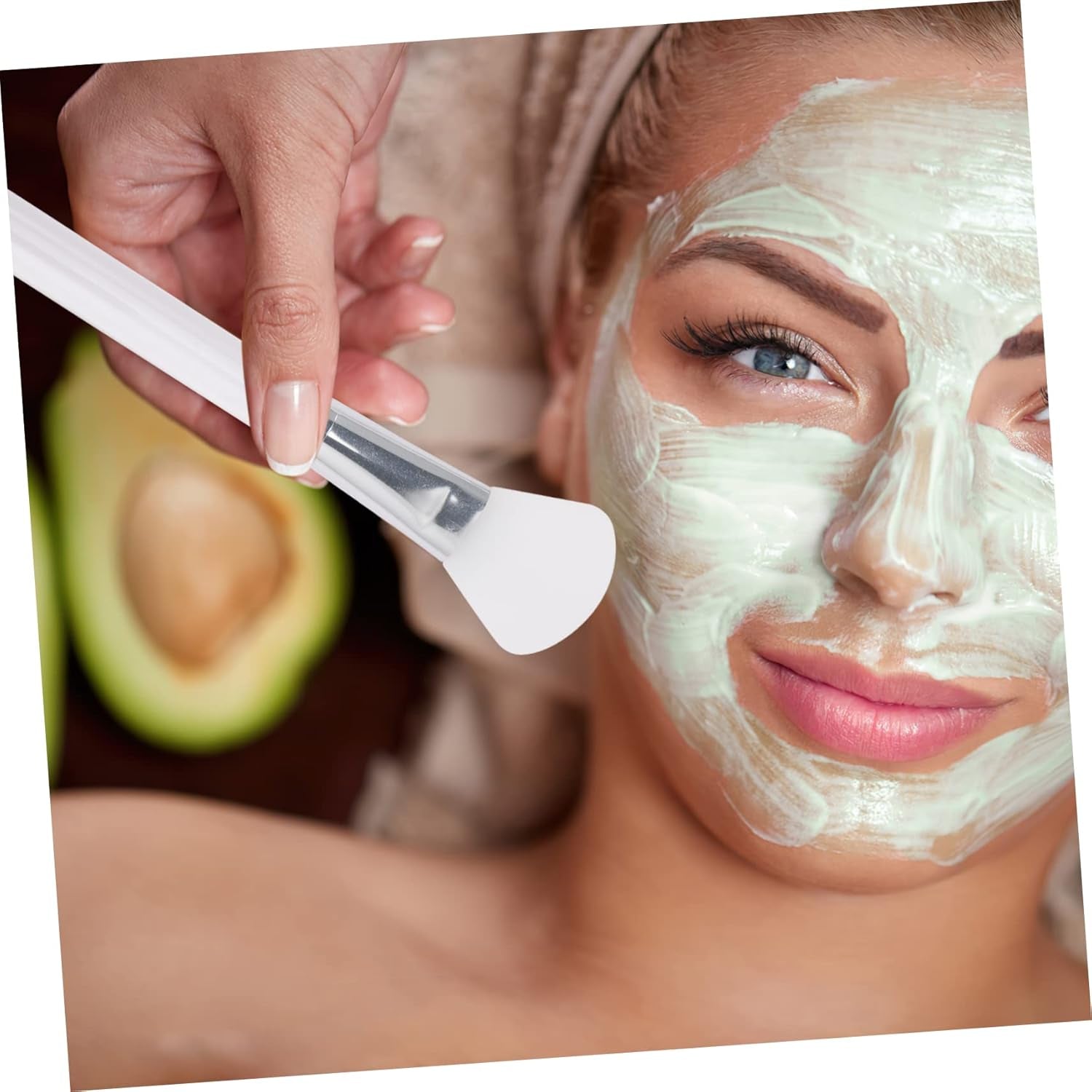 5Pcs Silicone Facial Mask Applicator Transparent Crystal Handle Face Mask Brush for Even Application of Mud Easy to Clean Lightweight and Portable for Skincare