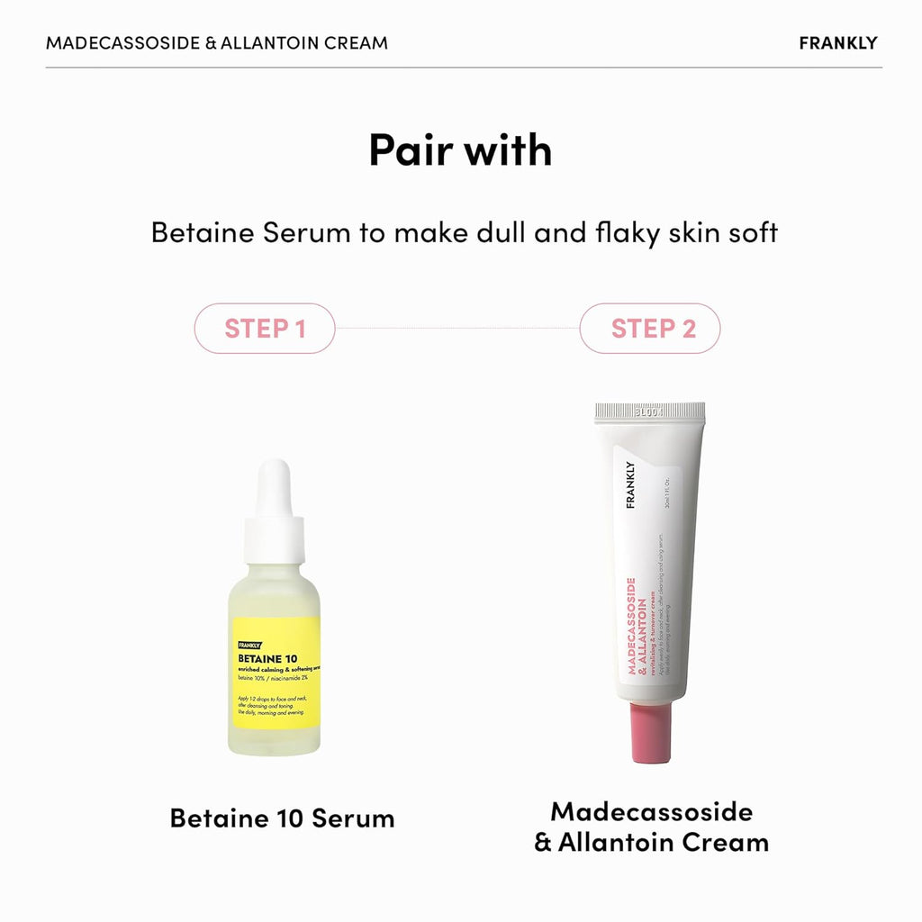Madecassoside & Allantoin Cream - Moisturizing, Antioxidant, Cell Turnover | Evens Skin Texture & Tone, Anti-Aging | Allantoin, Ubiquinon | Korean Skin Care | 1.01 Fl.Oz