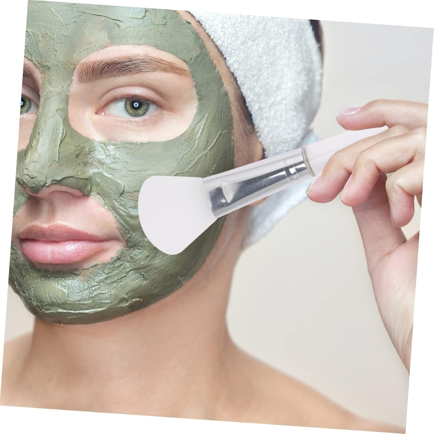5Pcs Silicone Facial Mask Applicator Transparent Crystal Handle Face Mask Brush for Even Application of Mud Easy to Clean Lightweight and Portable for Skincare