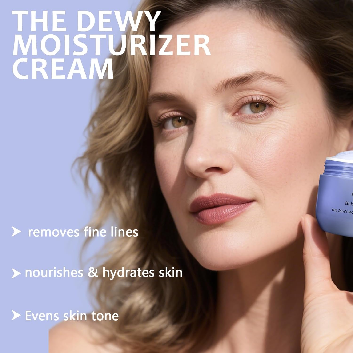Dewy Skin Cream, Hydrating Face Moisturizer for Dry & Dull Skin, Long-Lasting Hydration Facial Cream, Lightweight Non-Greasy Formula, Plumps & Smooths Skin, Daily Skincare for All Skin Types