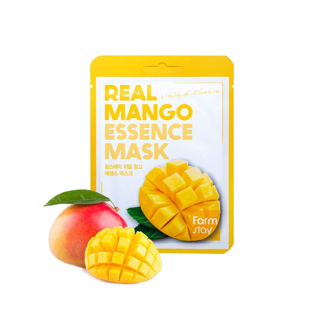 ] Real Essence Mask(12-Combo) - Mango, Coconut, Peach, Avocado | Korean Skin Care Mask Sheet