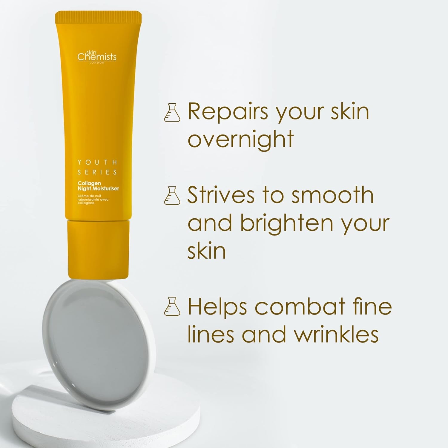 Collagen anti Aging Night Moisturiser | anti Aging Skin Care Face Moisturiser Cream Enriched with Plant-Based Collagen, Marine Amino Acids & Coconut Oil - Daily anti Aging Skin Care 50Ml