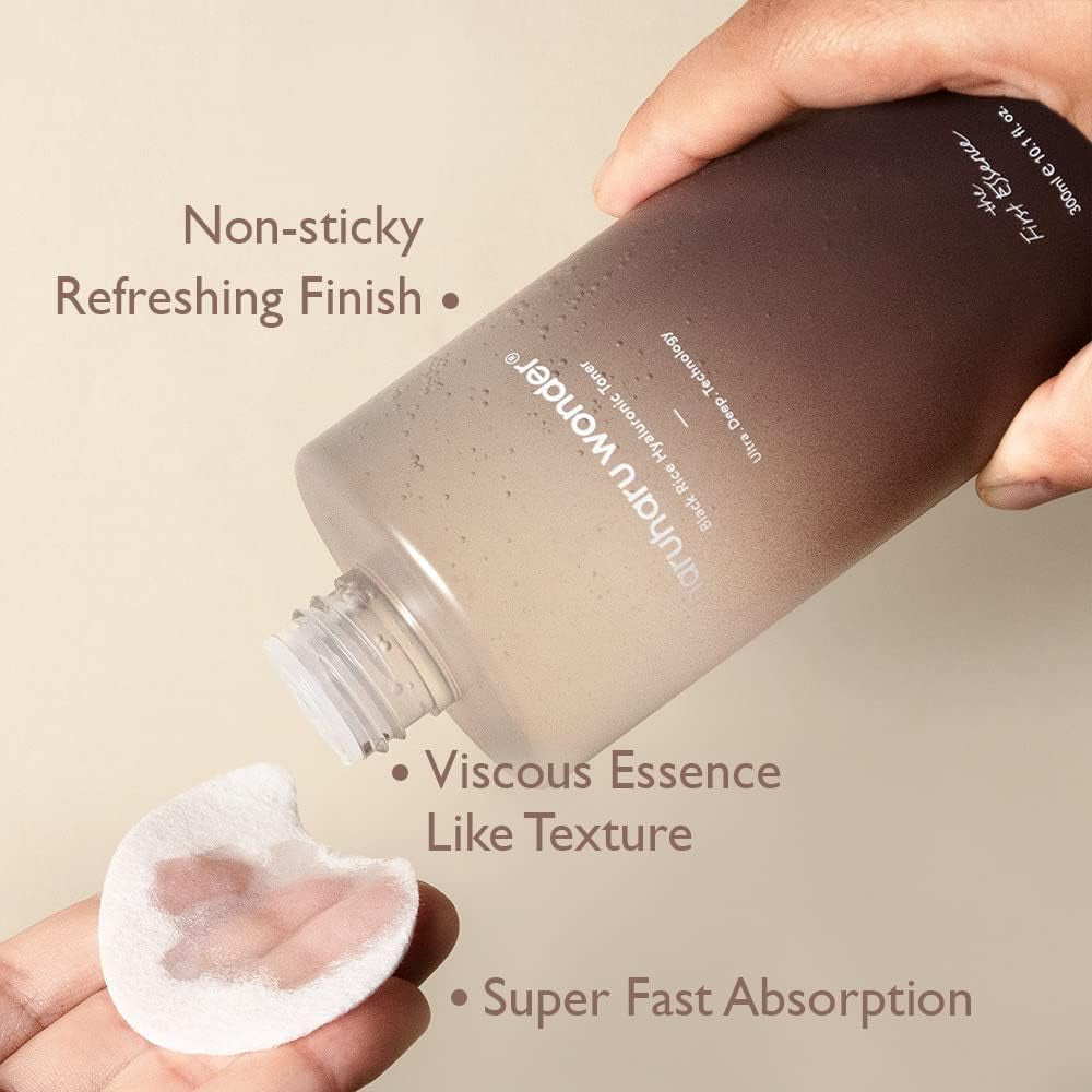 Wonder Black Rice Hyaluronic Toner, Deep Hydration, Glass Skin, Hyaluronic Acid, Lavender Oil, Skin Plumpling, Korean Skincare, Vegan, Cruelty-Free, 10.1 Fl.Oz
