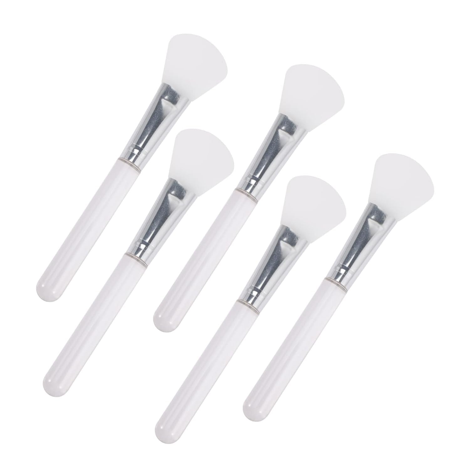 5Pcs Silicone Facial Mask Applicator Transparent Crystal Handle Face Mask Brush for Even Application of Mud Easy to Clean Lightweight and Portable for Skincare