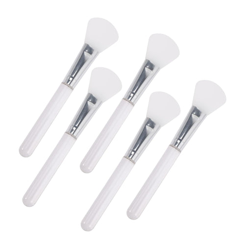 5Pcs Silicone Facial Mask Applicator Transparent Crystal Handle Face Mask Brush for Even Application of Mud Easy to Clean Lightweight and Portable for Skincare