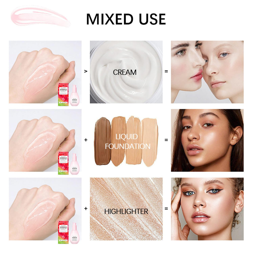 Watermelon Niacinamide Serum for Brightening, Glowing Skin, Improving Skin Smoothness, Lightweight Priming Liquid Highlighter, Foundation Makeup Primer (75Ml)