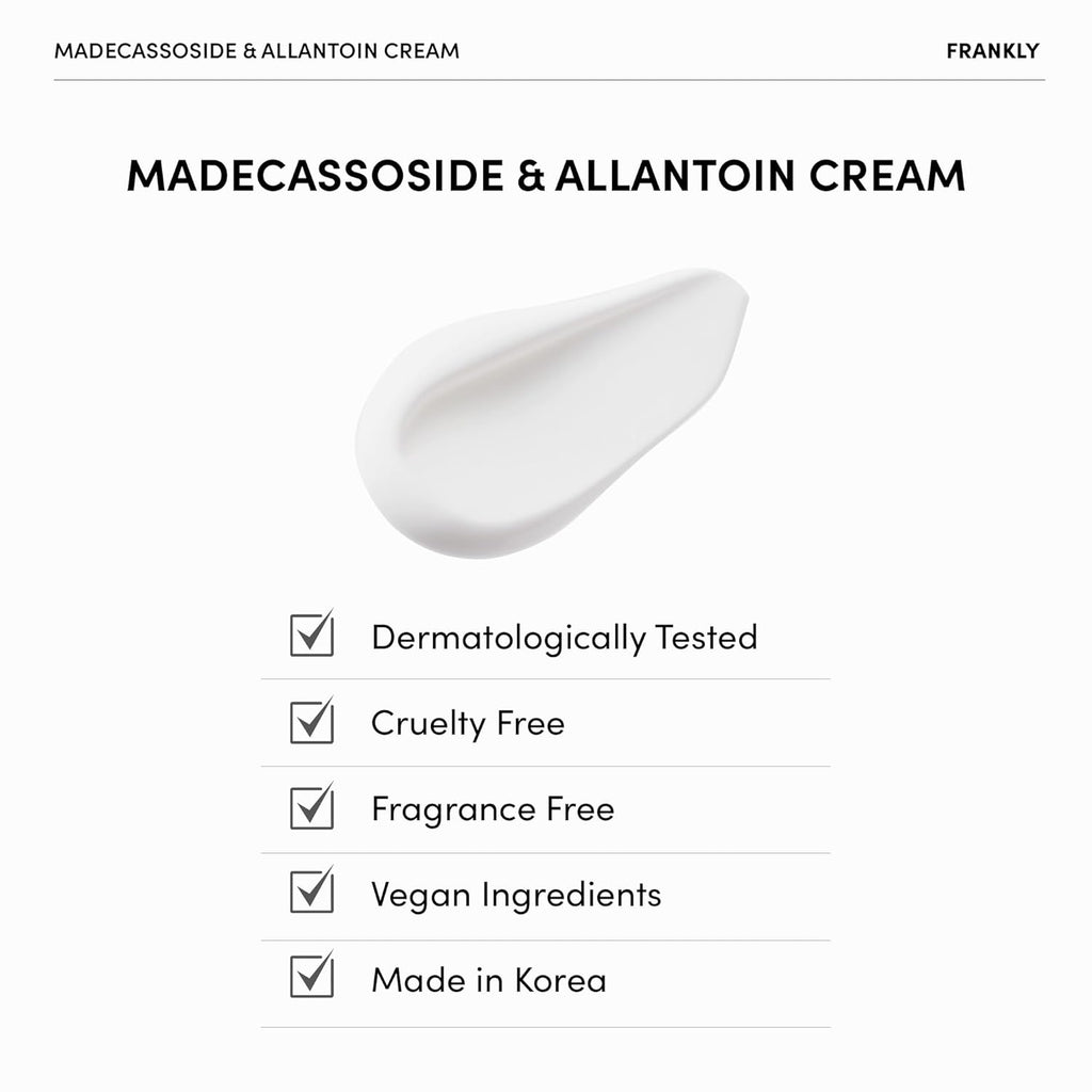 Madecassoside & Allantoin Cream - Moisturizing, Antioxidant, Cell Turnover | Evens Skin Texture & Tone, Anti-Aging | Allantoin, Ubiquinon | Korean Skin Care | 1.01 Fl.Oz