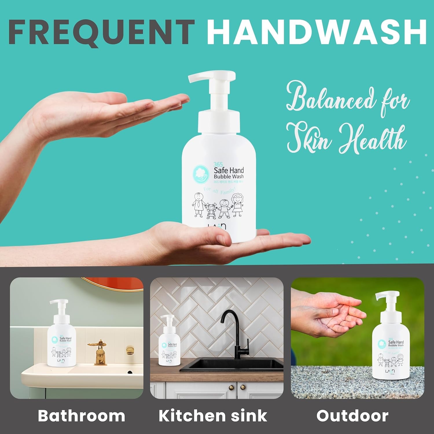 Safe Hand Bubble Wash for All Skin Types 500 Ml Korean Skin Care Made, 17 Fl Oz