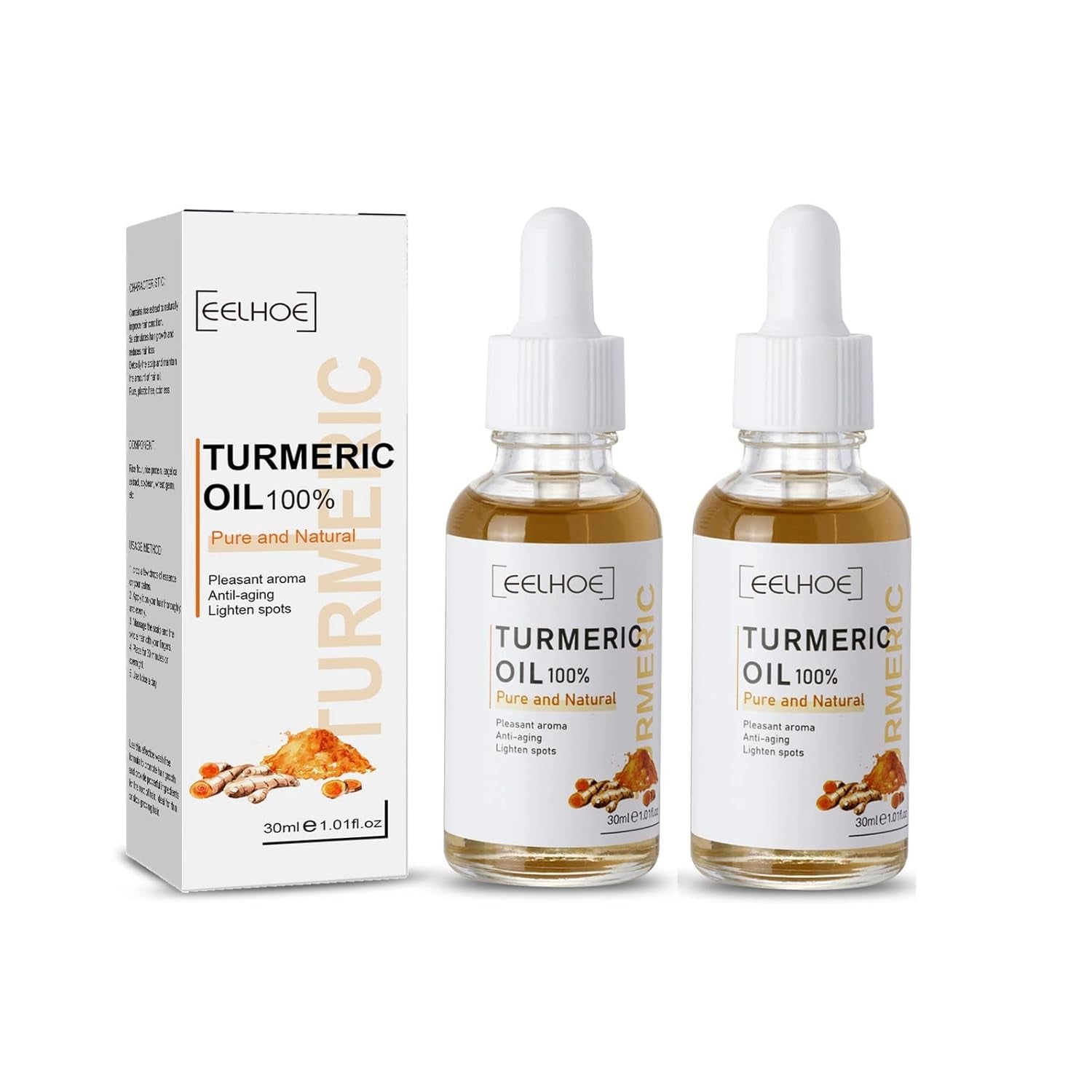 2024 New Turmeric Serum Oil Facial Skin Care Serum, Turmeric Face Serum Oil, Moisturizing the Skin Serum,Suitable for Dry Skin, Redness, & Skin Blemishes (Colorless 2P)