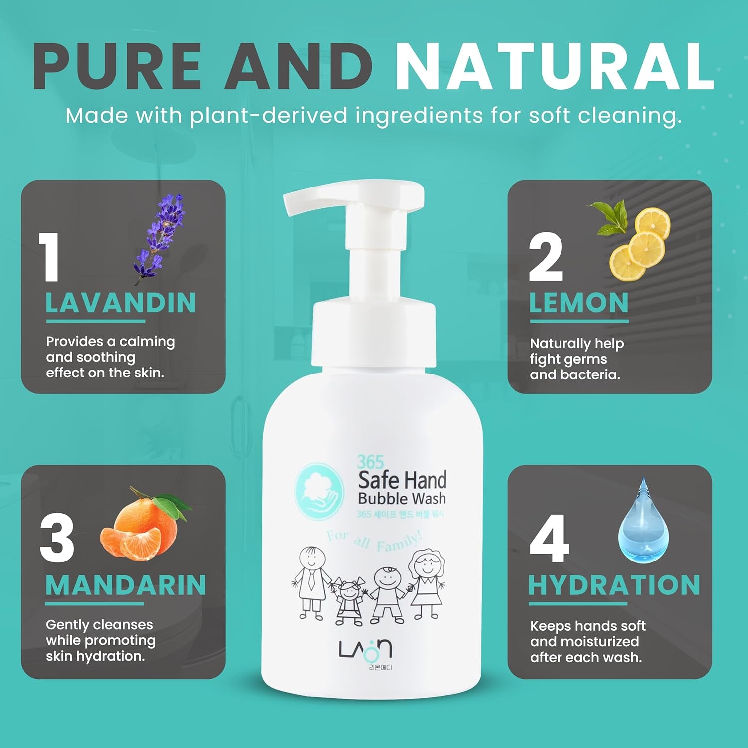 Safe Hand Bubble Wash for All Skin Types 500 Ml Korean Skin Care Made, 17 Fl Oz