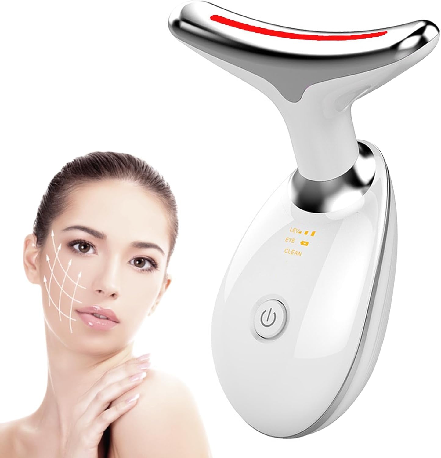 3-In-1 Beauty Device,Facial and Neck Massager,Multifunctional Skin Care Tools, White