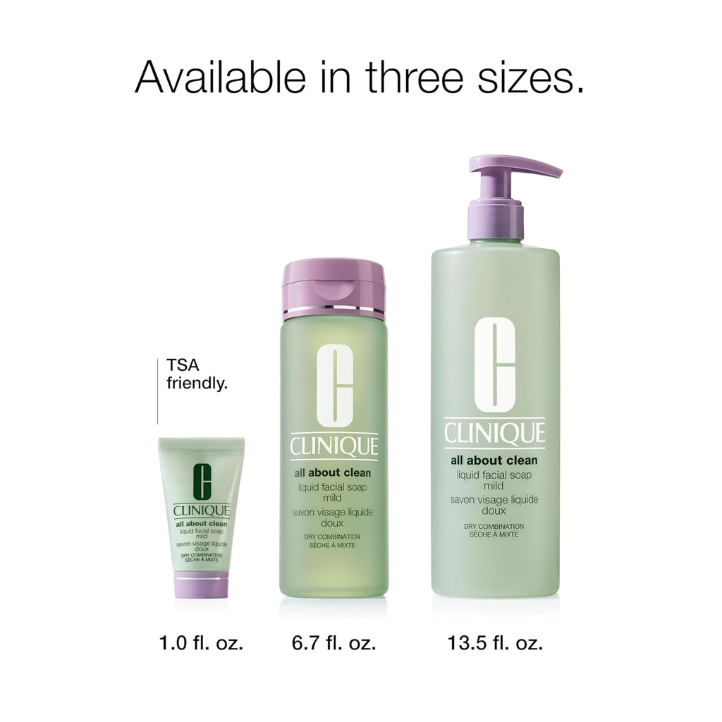 Clinique 3-Step All about Clean Liquid Gentle Facial Cleanser Soap for Dry Combination Skin | Type 2