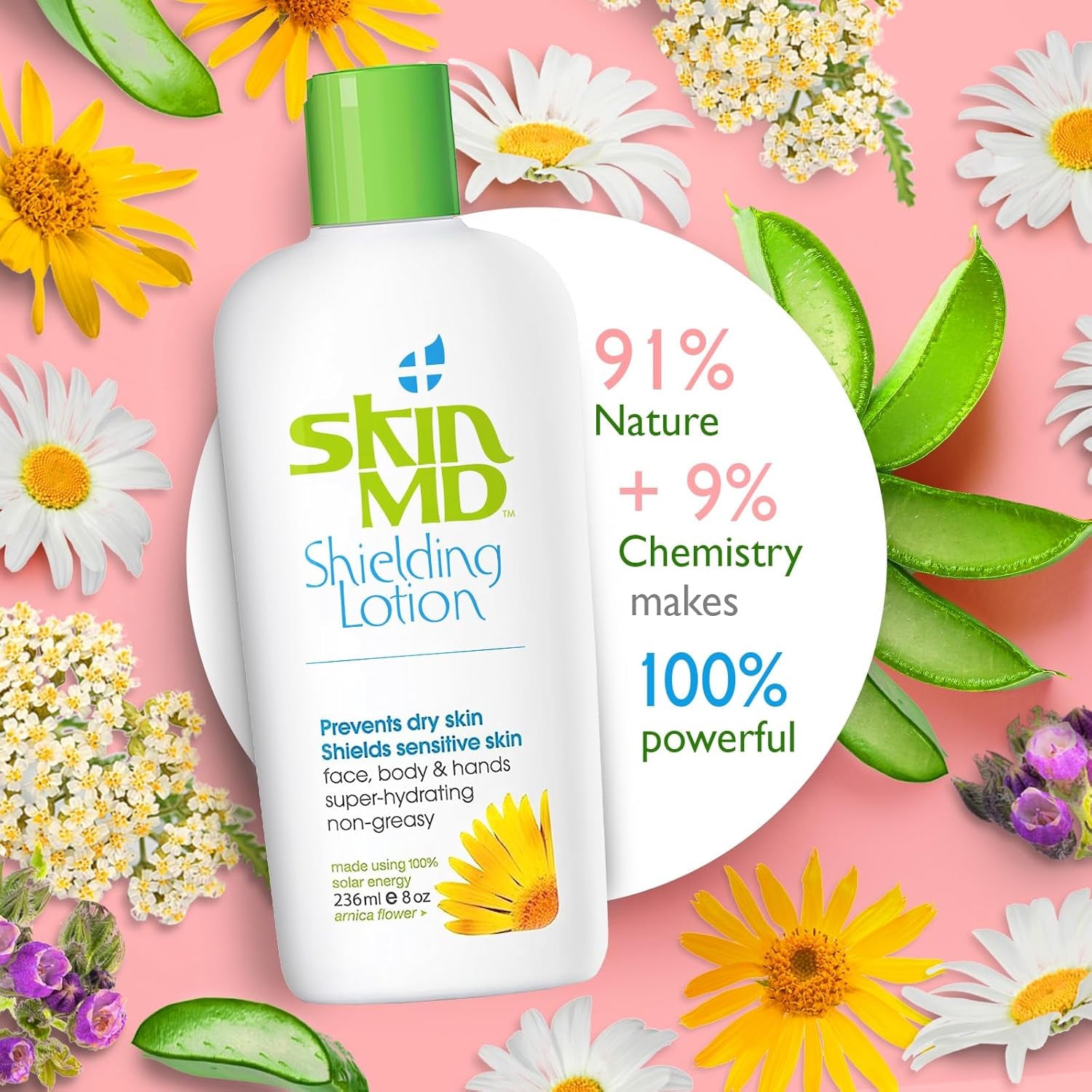 Shielding Lotion for Face, Body & Hands 8Oz with Dispenser- Helps with Eczema & Psoriasis! the Natural Dry Skin Remedy to the Things That Dry Your Skin