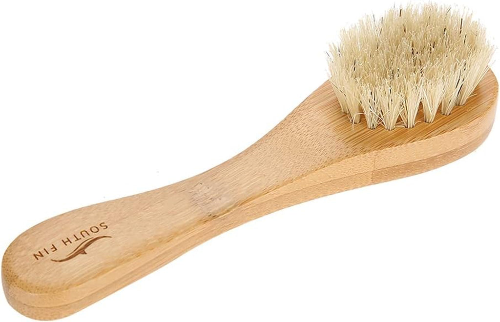 Facial Cleansing Brush, Wooden Handle Face Cleaning Brush Manual Skin Care Exfoliation Brush