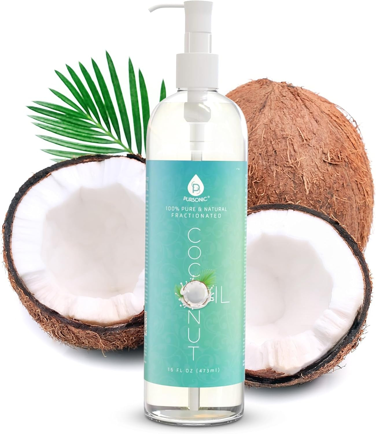 Pure Unscented Fractionated Coconut Oil - 16 Oz Multipurpose Oil for Skin, Hair, Body Massage & Makeup Removal - Carrier Oil for Essential Oils and Aromatherapy