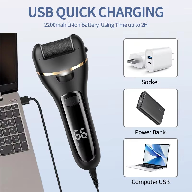 19In1 USB Rechargeable Electric Feet Callus Remover, Portable Electric Foot Grinder Set, Ideal Gift - Professional Pedicure Tool