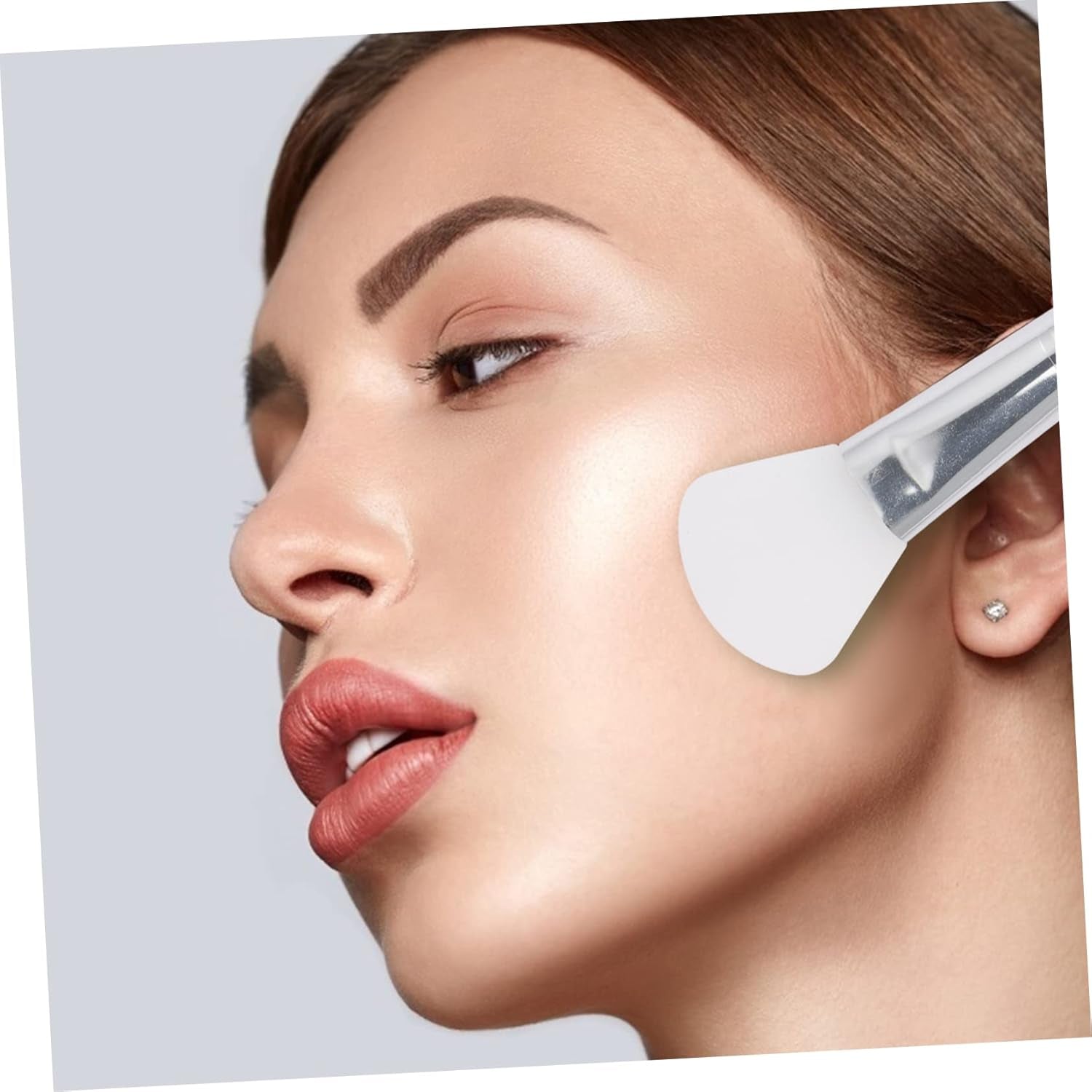5Pcs Silicone Facial Mask Applicator Transparent Crystal Handle Face Mask Brush for Even Application of Mud Easy to Clean Lightweight and Portable for Skincare