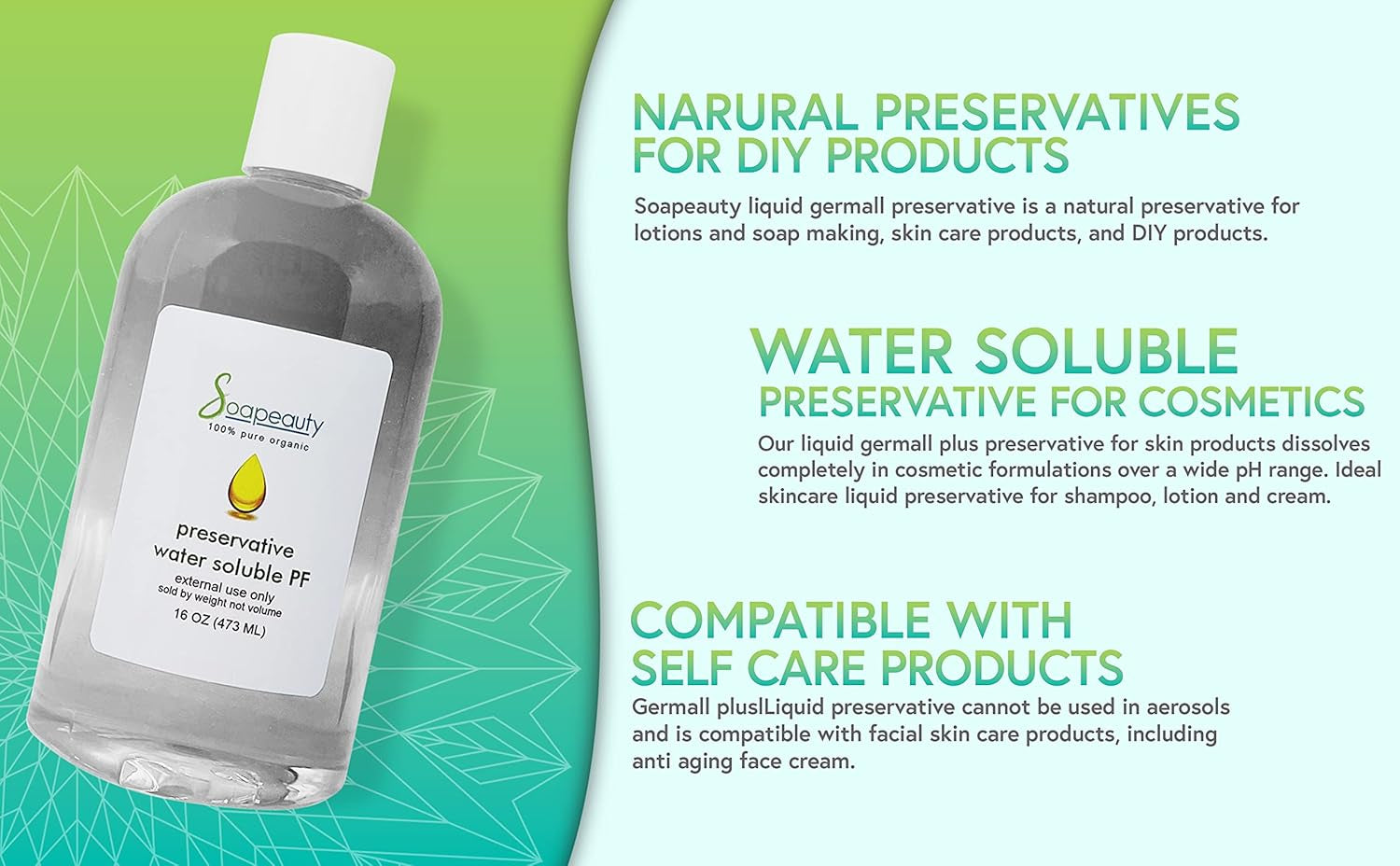 Germall plus Liquid Preservative - Water Soluble Natural Preservative for Skin Products - Germall plus Preservative for Cosmetics & Self Care Body Lotion (2 OZ)