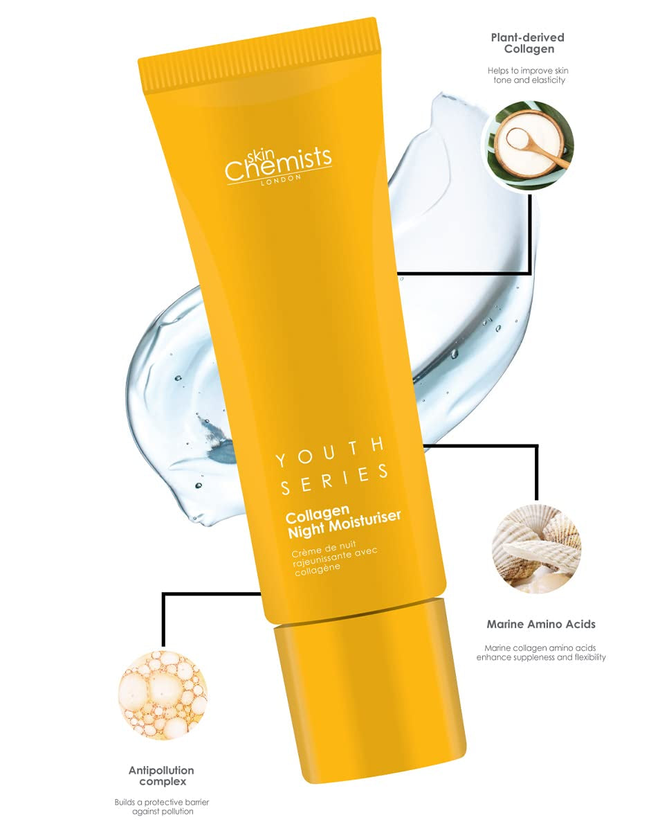 Collagen anti Aging Night Moisturiser | anti Aging Skin Care Face Moisturiser Cream Enriched with Plant-Based Collagen, Marine Amino Acids & Coconut Oil - Daily anti Aging Skin Care 50Ml