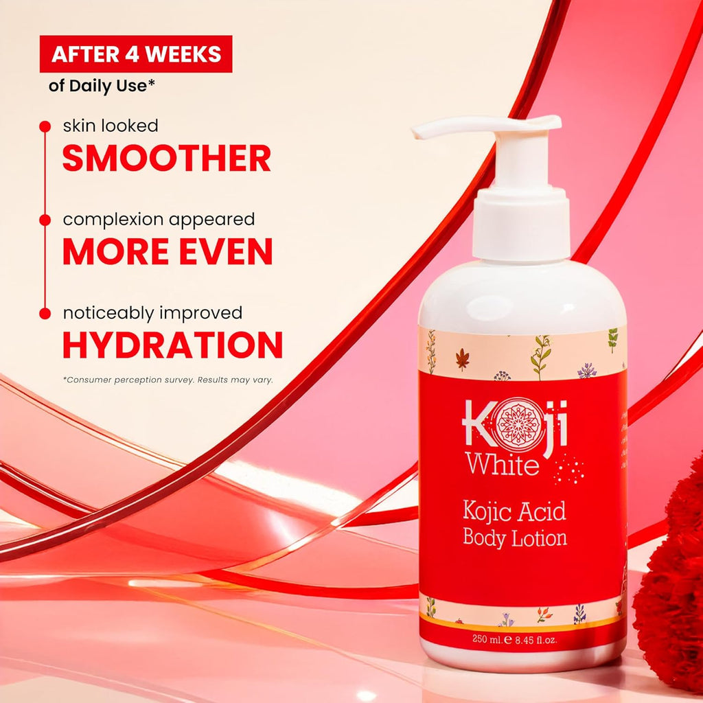 Kojic Acid Body Lotion – Vegan Moisturizing Lotion for Dry Skin, Hydrating and Nourishing, Paraben-Free, 8.45 Fl Oz